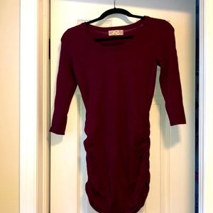 Ruched sweater dress